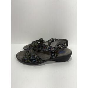 Wolky Pichu Sandals Women's EU42 US‎ 11 Black Jewel Multi Adjustable Cross Strap
